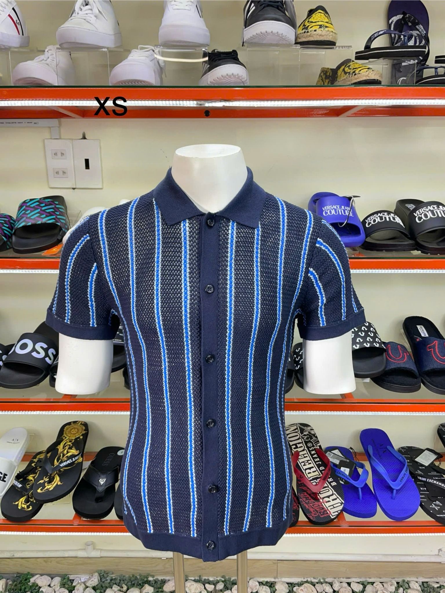 Áo Sơ Mi Tay Ngắn Express Sọc Xanh - New - 03986693 - TE01