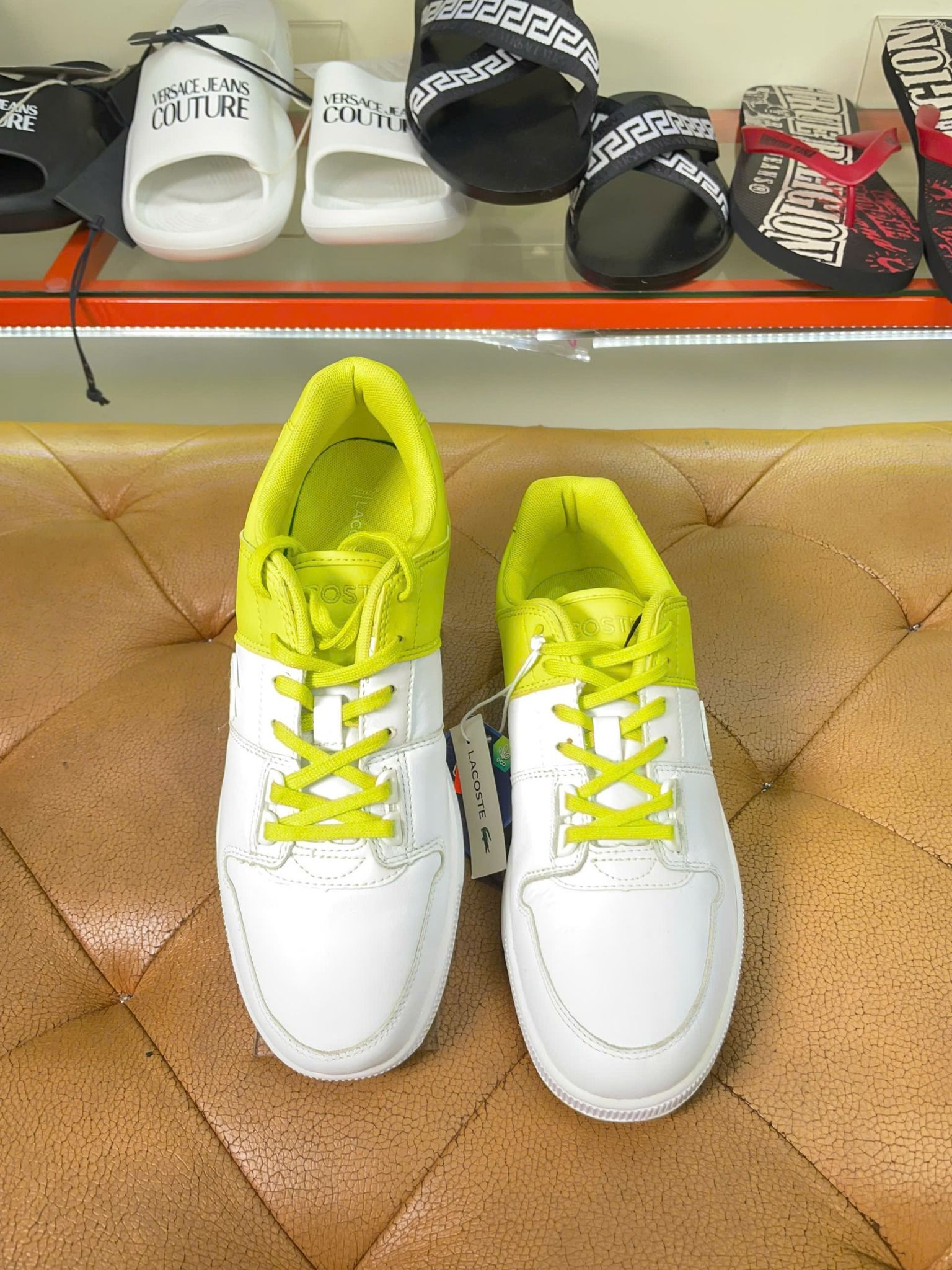 Giày Lacoste Trắng Xanh Chuối - New - 7-40SMA0053V05