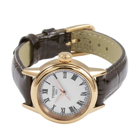 Carson White Dial Brown Leather Ladies Watch T0852103601300