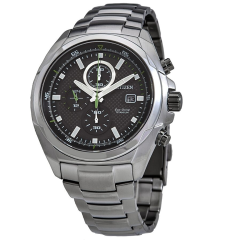 Titanium Eco-Drive Black Dial Men's Watch CA0190-56E