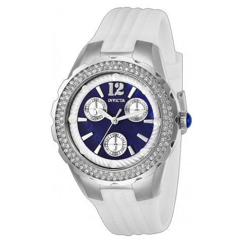 Angel Crystal Blue Dial White Silicone Ladies Watch 29085