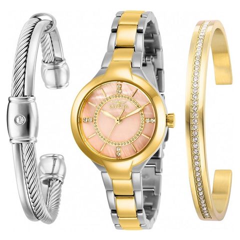 Angel Crystal Gold Dial Ladies Watch and Bracelet Set 29328