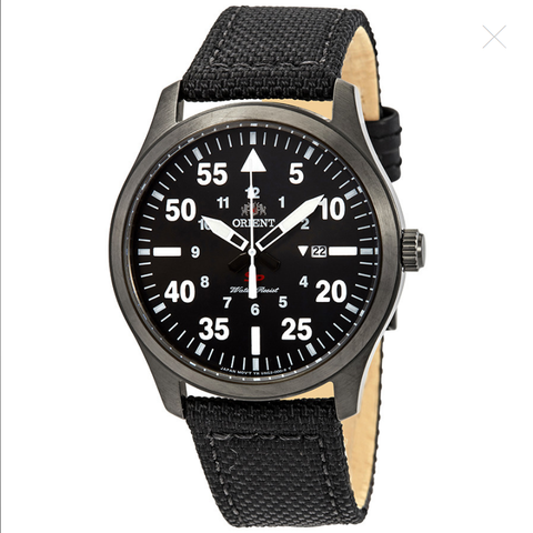 Flight Black Dial Black Leather Men's Watch FUNG2003B