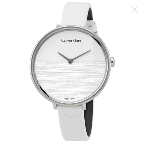 Rise White Dial White Leather Ladies Watch K7A231L6