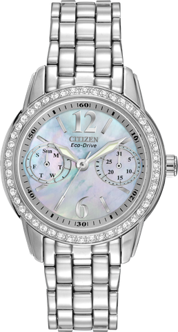 Silhouette Eco-Drive Mother of Pearl Dial Ladies Watch FD1030-56Y