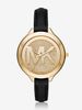 Slim Runway Pavé Gold-Tone and Leather Watch MK2392