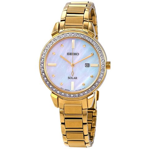 Solar Swarovski Crystal Mother of Pearl Ladies Watch SUT330