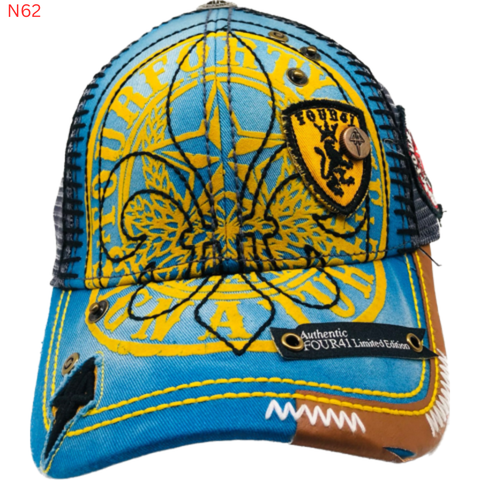 Nón Lưới Xanh Dương Logo Vàng Four Forty One - New - N62 - NA04