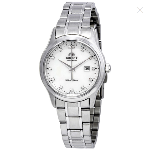 Charlene Automatic Crystal White Mother of Pearl Dial Ladies Watch FNR1Q004W0