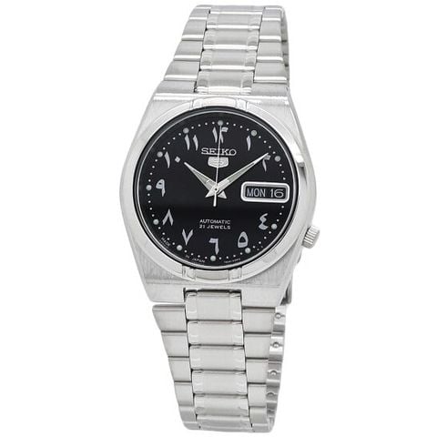 5 Automatic Black Dial Stainless Steel Men's Watch SNK063J5