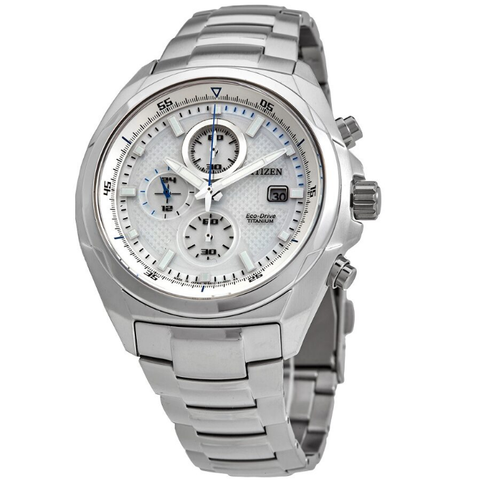 Titanium Eco-Drive Chronograph Silver Dial Men's Watch CA0190-56B