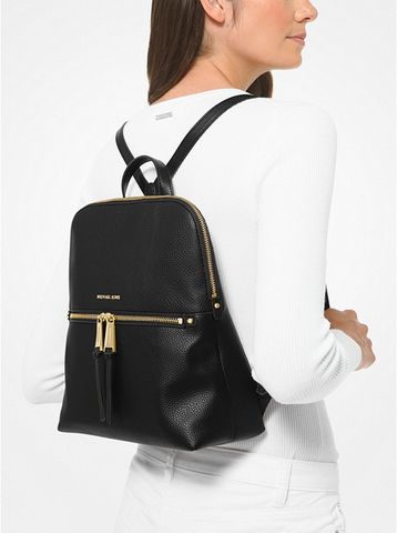 Rhea Medium Pebbled Slim Backpack 30F0GEZB6V