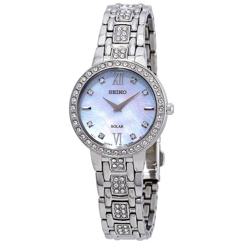Solar Crystal White Mother of Pearl Dial Ladies Watch SUP359