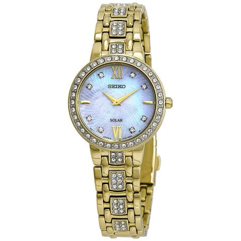 Solar Crystal White Mother of Pearl Dial Ladies Watch SUP364