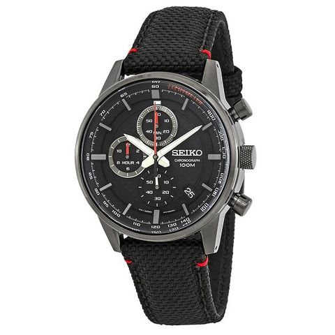 Chronograph Black Dial Black Nylon Men's Watch SSB315P1