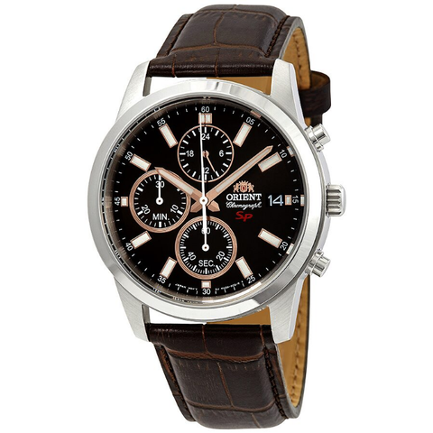 Sporty Chronograph Black Dial Men's Watch FKU00005T