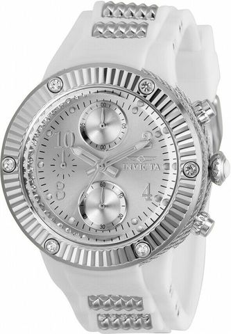 Angel Chronograph Quartz Crystal Silver Dial Ladies Watch 29514