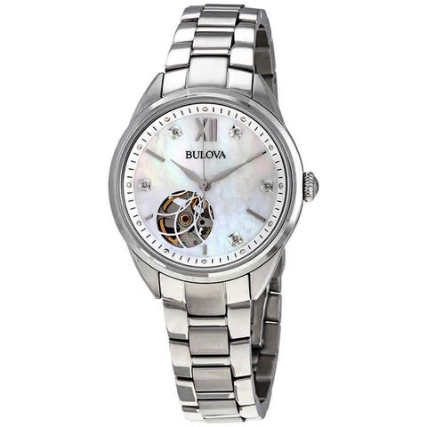 TurnStyle Periwinkle Mother of Pearl Crystal Dial Ladies Watch 96L260