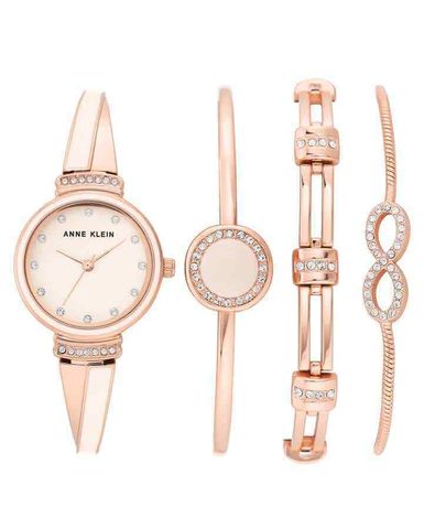 Quartz Pink Dial Ladies Watch and Bracelet Set AK/3578BHST