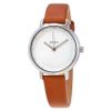 Modernist Quartz White Dial Brown Leather Ladies Watch NY2676