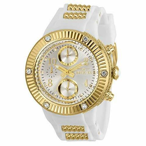 Angel Chronograph Quartz Crystal Silver Dial Ladies Watch 29500