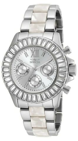 Angel Multi-Function Silver Dial Stainless Steel with Horne Plastic Ladies Watch 18867