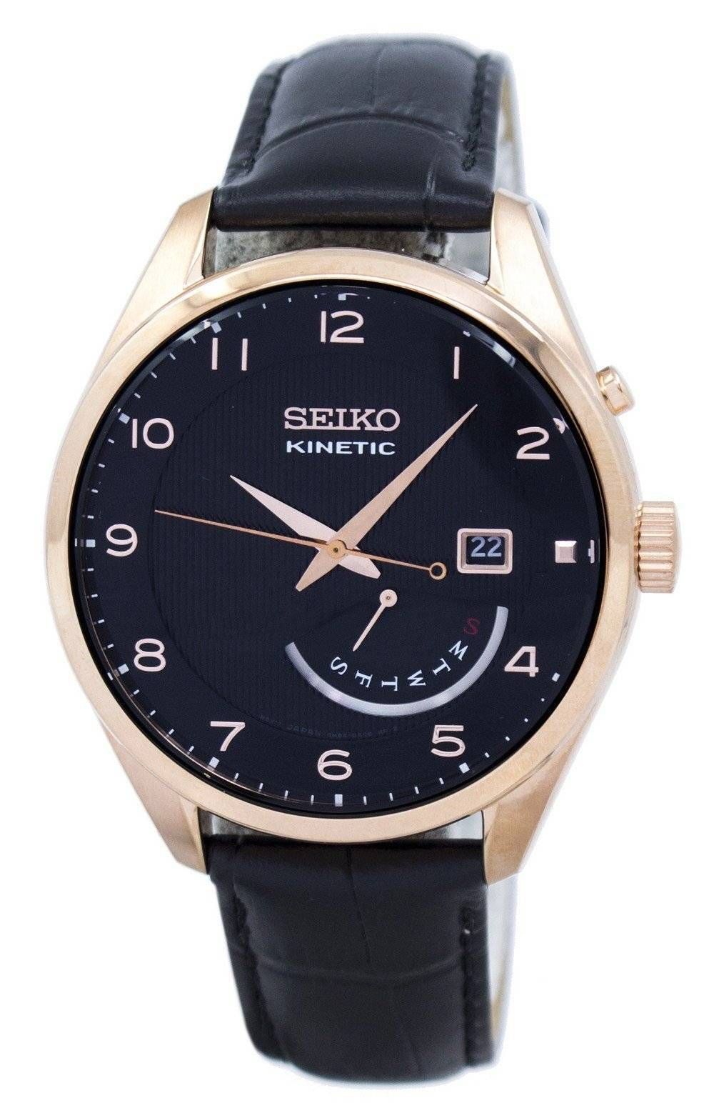 Mua đồng hồ Seiko Kinetic Black Dial Rose Gold-tone Men's Watch SRN054 –  Thiên Đường Hàng Hiệu