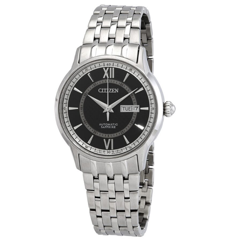 Automatic Sapphire Day-Date Black Dial Stainless Steel Men's Watch NH8325-56E