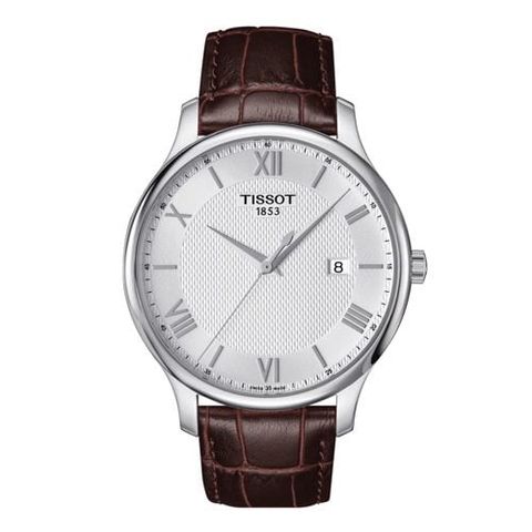 Tradition Silver Dial Brown Leather Men's Watch T063.610.16.038.00