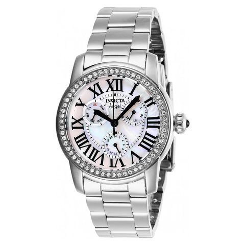 Angel Crystal White Mother of Pearl Dial Ladies Watch 28470