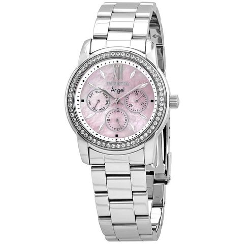 Angel Crystal Pink Mother of Pearl Dial Ladies Watch 28687