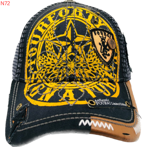 Nón Lưới Xám Đen Logo Vàng Four Forty One - New - N72 - NA04