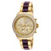 Angel Chronograph Crystal Pave Dial Gold-plated and Purple Resin Ladies Watch 20508