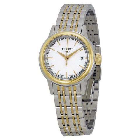 Carson White Dial Two-tone Ladies Watch T0852102201100