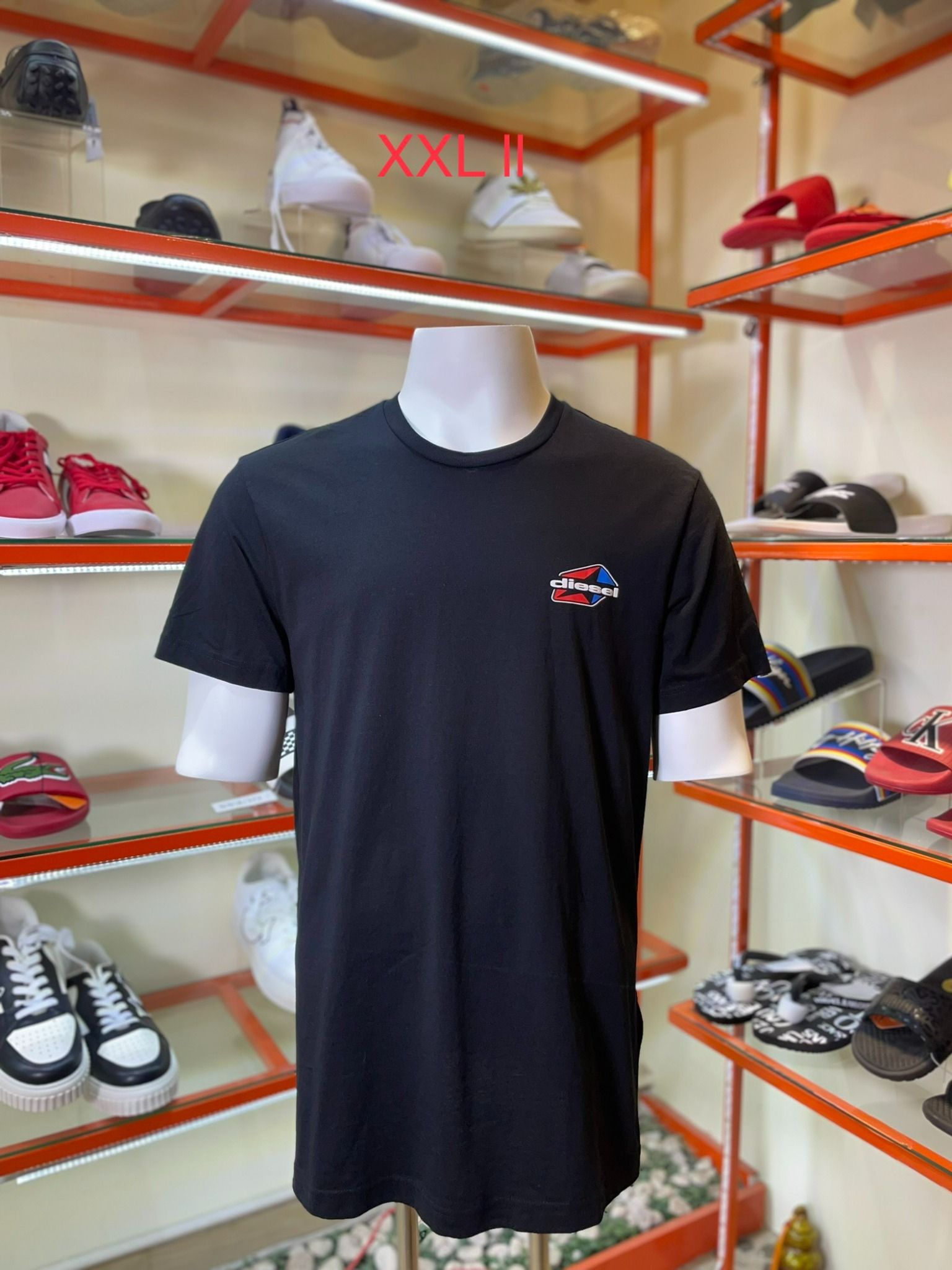 Áo Thun Diesel Đen Hình Xanh Đỏ - New - 00SY7A0CATJ