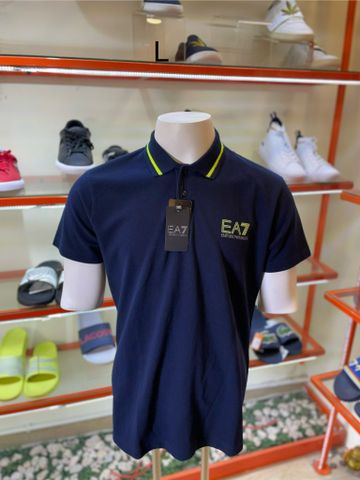 Áo polo xanh navy cổ viền dạ quang Emporio Armani - 6ZPF65PJJ6Z - New