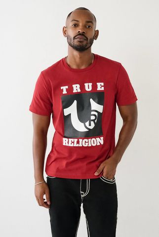 Áo Thun True Religion Đỏ Hình Vuông Đen - New - 108001 - TB01