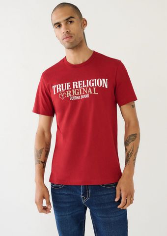 Áo Thun Nam Đỏ In Chử True Religion - New - 107995 -TB01