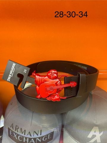 Dây Nịt True Religion Đen Mặt Ông Địa Đỏ - New - TR301031