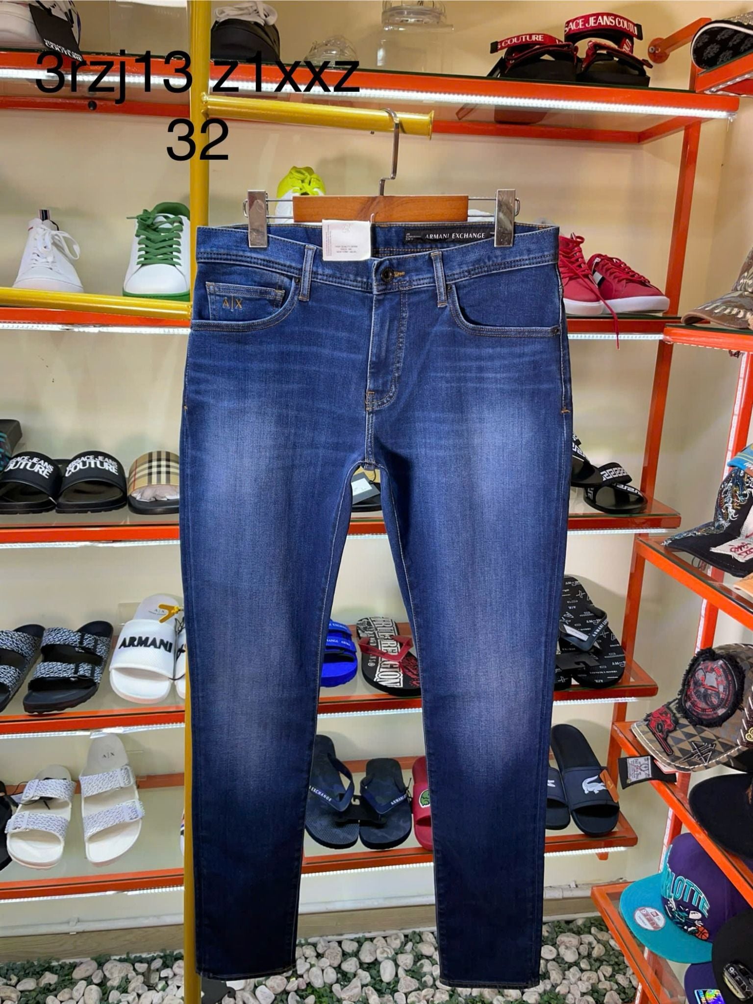 Quần Dài Jeans A/X Armani Exchange Xanh Đậm Super Skinny - New - 3RZJ33 Z1XXZ - GD01