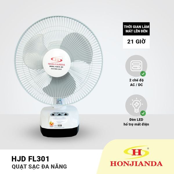 quạt sạc đa năng ac/dc Honjianda