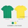  COMBO 2 ÁO NAM  - COTTON THOÁT NHIỆT SIÊU MÁT, SIÊU NHẸ - Xanh Két, Vàng Tươi 