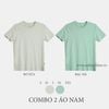  COMBO 2 ÁO NAM - COTTON THOÁT NHIỆT SIÊU MÁT, SIÊU NHẸ - Bơ Sữa, Bạc Hà 