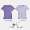  COMBO 2 ÁO NỮ - COTTON THOÁT NHIỆT SIÊU MÁT, SIÊU NHẸ  - Tím Lavender, Tím Pastel 