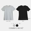  COMBO 2 ÁO NỮ - COTTON THOÁT NHIỆT SIÊU MÁT, SIÊU NHẸ - Xám Tiêu, Đen 