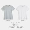  COMBO 2 ÁO NỮ  - COTTON THOÁT NHIỆT SIÊU MÁT, SIÊU NHẸ - Xám Tiêu, Trắng 