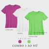  COMBO 3 ÁO NỮ  - COTTON 100% THOÁT NHIỆT SIÊU MÁT, SIÊU NHẸ - Cánh Sen, Trắng, Xanh Cốm 