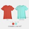  COMBO 2 ÁO NỮ  - COTTON THOÁT NHIỆT SIÊU MÁT, SIÊU NHẸ - Cam, Xanh Ngọc 