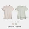  COMBO 2 ÁO NỮ  - COTTON THOÁT NHIỆT SIÊU MÁT, SIÊU NHẸ - Cát ,  Bơ Sữa 