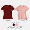  COMBO 2 ÁO NỮ  - COTTON THOÁT NHIỆT SIÊU MÁT, SIÊU NHẸ - Đô Japan, Cà Rốt 